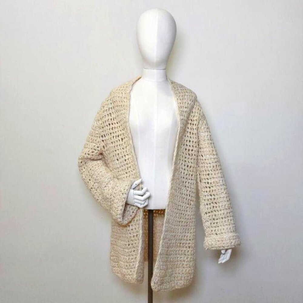 Handmade crochet long cardigan